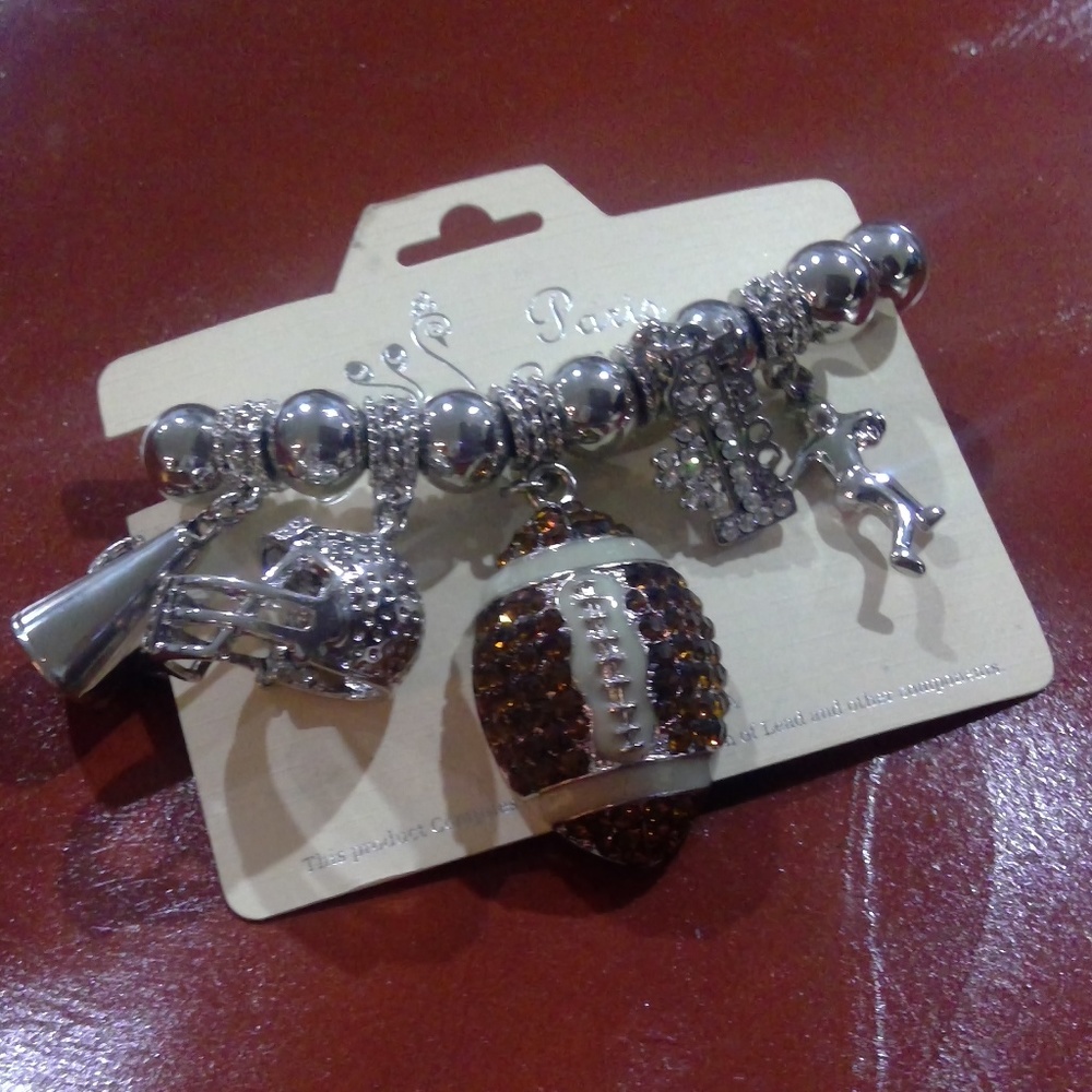 Football stretch charm bracelet